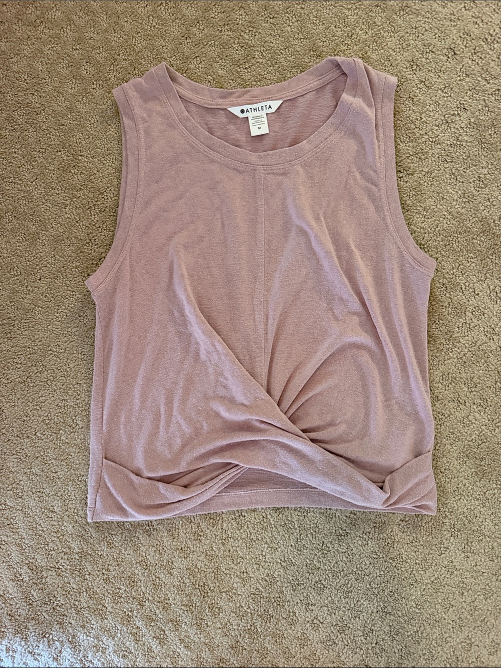 Athleta Dusty Rose Twist-Front Sleeveless Tank